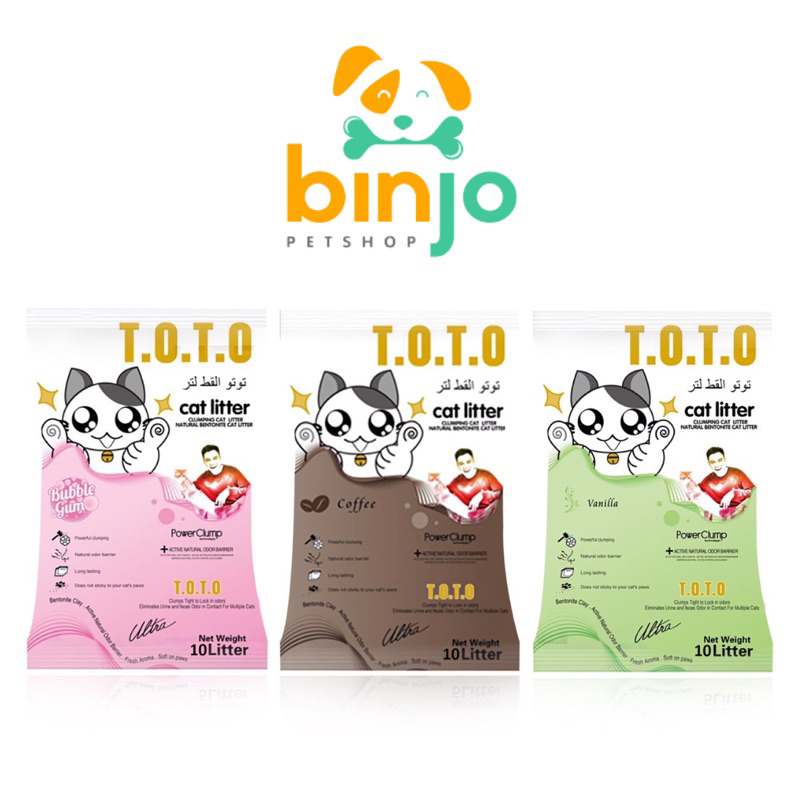 Pasir TOTO 10 Liter - Pasir Kucing Gumpal Wangi