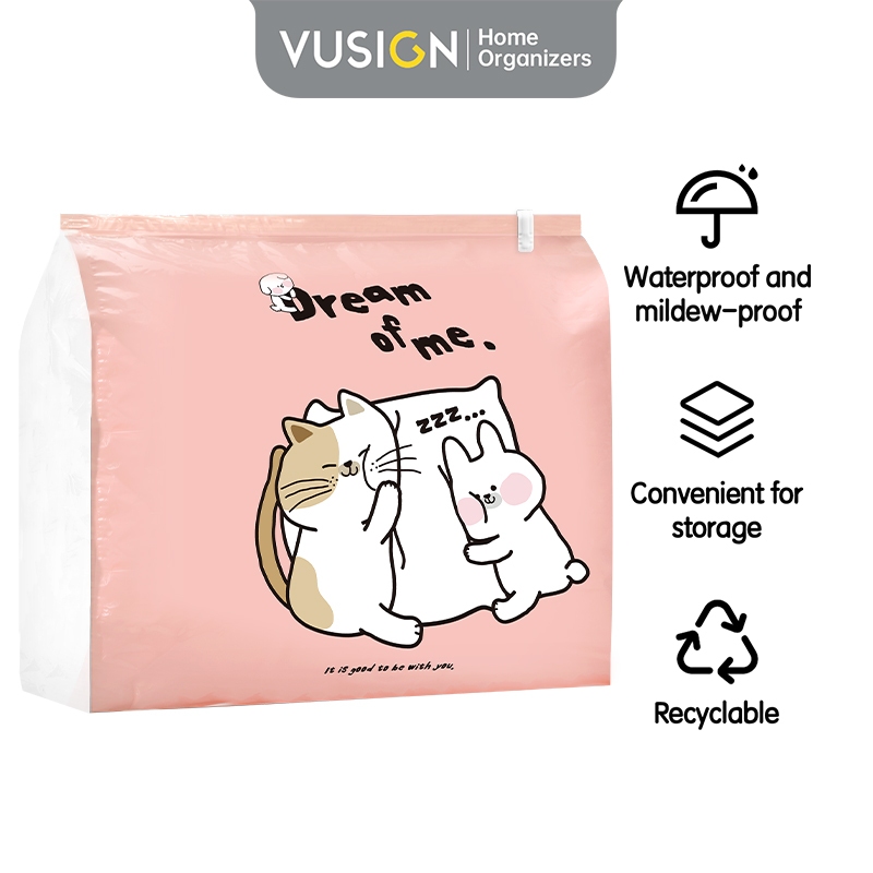 Vusign Vacuum Printed Compression Bag / Vacum Bag / Plastik Vacuum Vakum Pompa Lucu Praktis VS61X