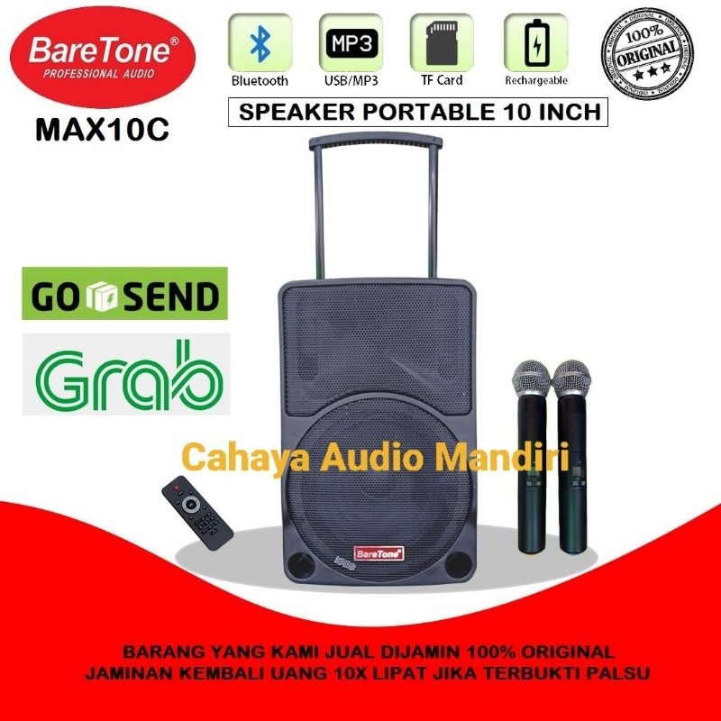 speaker portable aktif baretone 10C original 100WATTS/BARETONE 10INCH