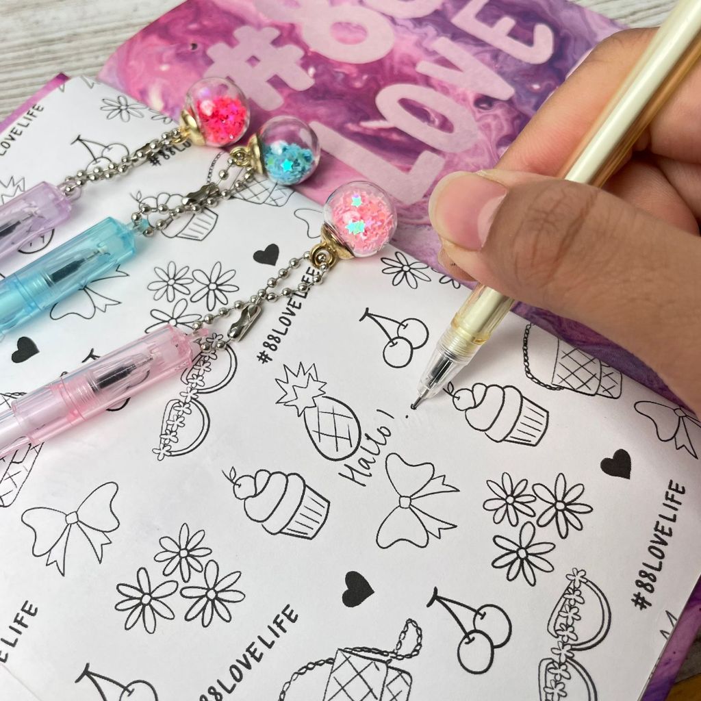 

PULPEN GANTUNGAN BOLA BINTANG MANIK PG-1067 tinta hitam keperluan anak sekolah pen lucu imut keren pena unik fancy elegan bisa COD termurah import