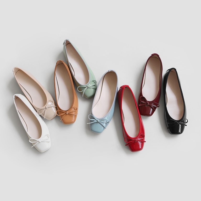 SAPPUN Erino Enamel Ribbon Flats (1cm) | SAPPUN