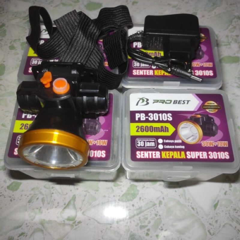 Lampu Senter Kepala LED Recharge / Headlamp Sepeda Hiking Bisa Cas 30w