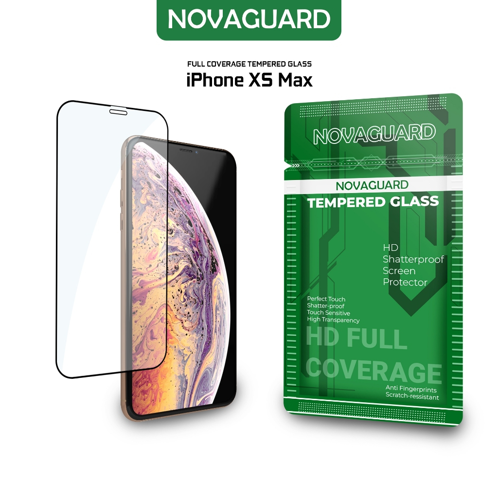 NovaGuard Tempered Glass 5D Anti Gores for iPhone XS MAX Fullcover Screen Premium Glass Antigores 15