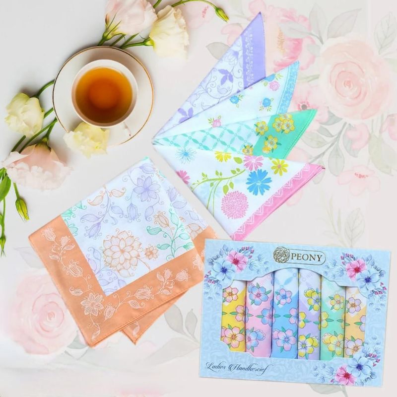 Sapu Tangan Wanita Warna katun isi 6 pis