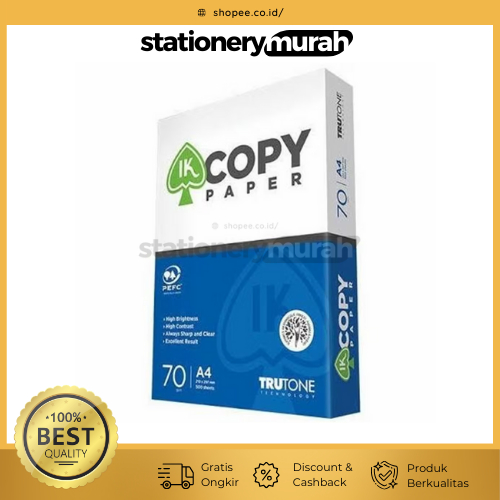 

PROMO Kertas HVS Fotokopi A4 70gr IK Copy Paper 1 rim 500lembar