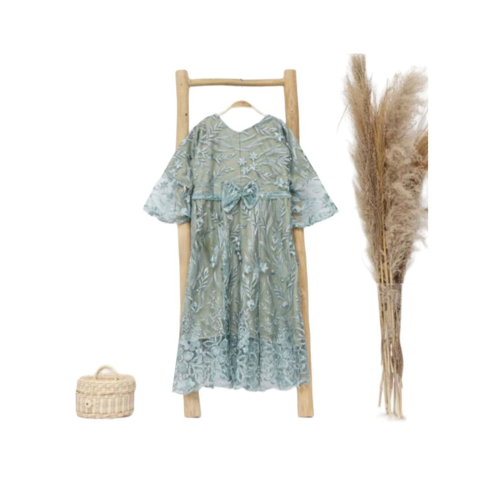 DRES GAMIS FULL BROKAT ANAK 2 - 12 TAHUN // MOTIF DAN WARNA RANDOM