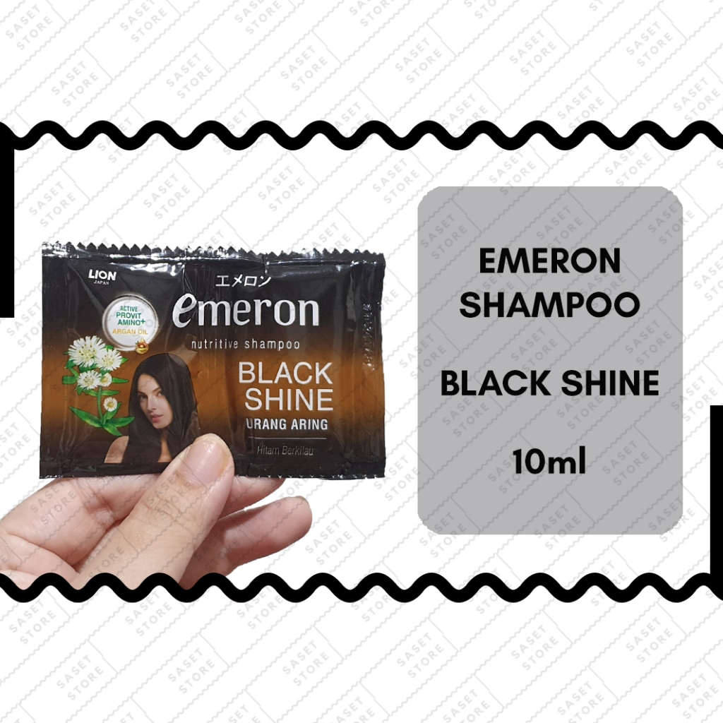Emeron Sampo Black Shine Hitam Berkilau 10ml Sachet Shampo Urang Aring