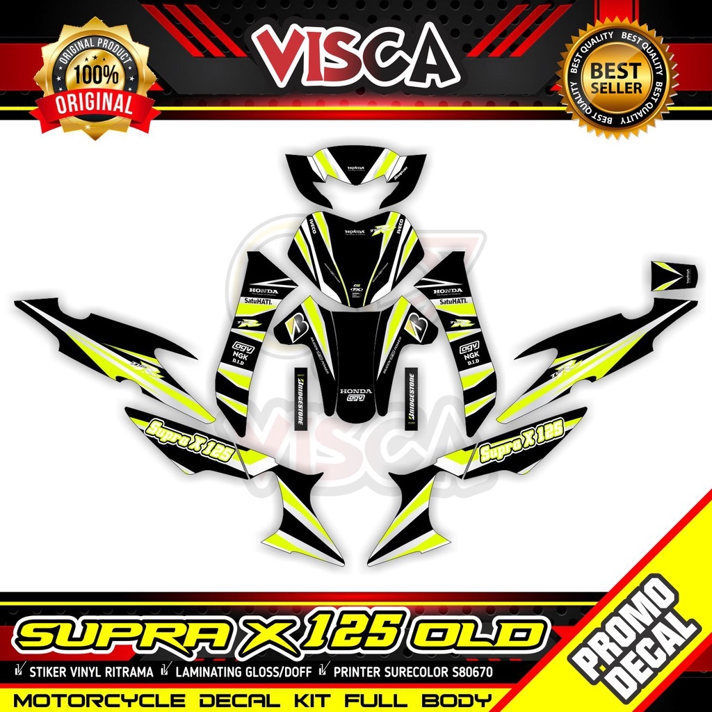 Decal Supra X 125 Lama Modif Keren Stiker Supra X 125 Lama Full Body Striping Supra X 125 Lama Varia