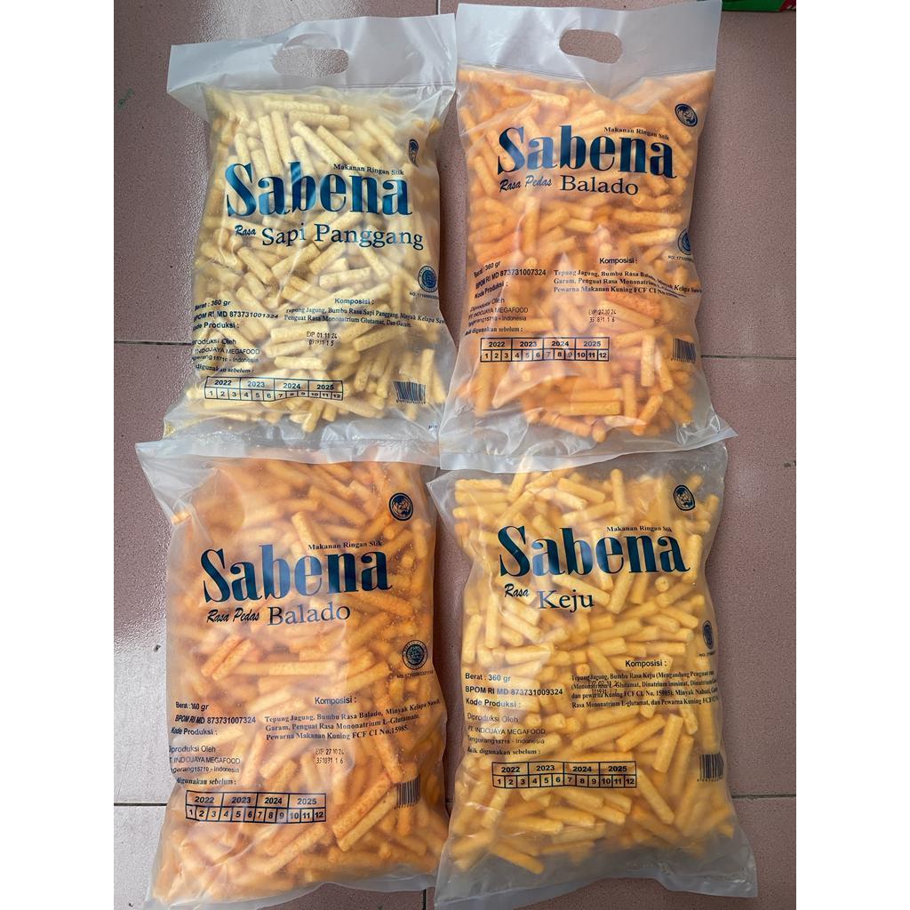 

Sabena Snack - Stik Sabena 360gr Rasa Keju Balado Jagung Bakar Sapi Panggang