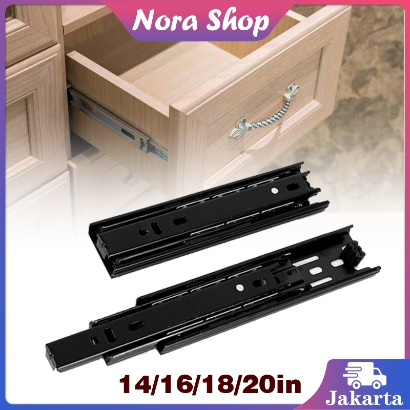 2PCS Rel Pintu Lemari Rel Laci Meja Rel Laci 40 Cm Huben Rel Laci Tarik Rel Pintu Lemari Sleding Lac