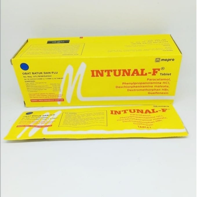 INTUNAL Forte Kuning Strip 10 Tablet - Obat Demam Batuk Pilek Flu Tablet