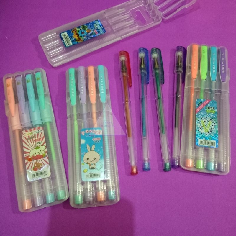 

Pulpen Gel warna Warni isi 4 / Ballpoint Gel