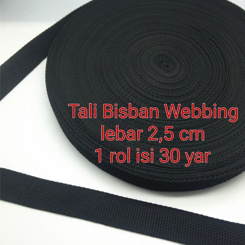 Tali Bisban KRB Webbing Lebar 2.5 cm Rol Bisban Tali Webbing Bisban 2.5 cm