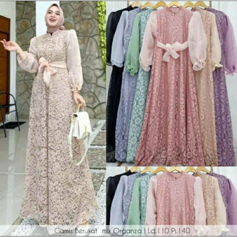 GAMIS BROKAT KOMBINASI TALI