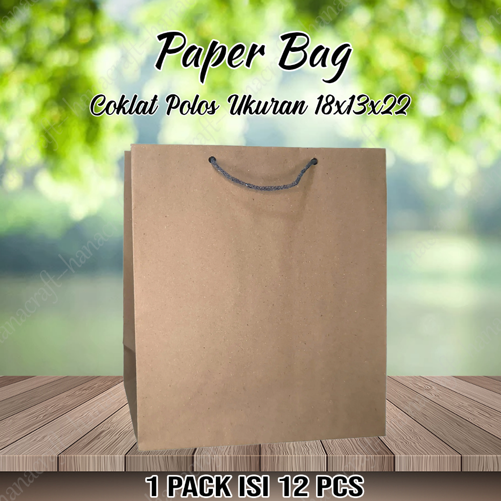 

Paper bag Coklat Polos 18x13x22 / Tas Kertas Polos / Tas Kado / Tas Asul-asul / Tas Hajatan / Bungkus Kado