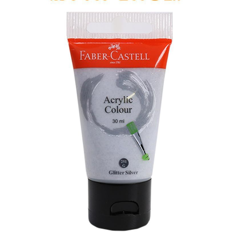 

CAT ACRYLIC / CAT AKRILIK / ACRYLIC PAINT FABER CASTELL 30ML GLITTER SILVER