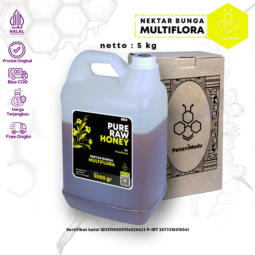 

GROSIR | 5 KG - Madu Asli Murni Multiflora Original Honey 100%