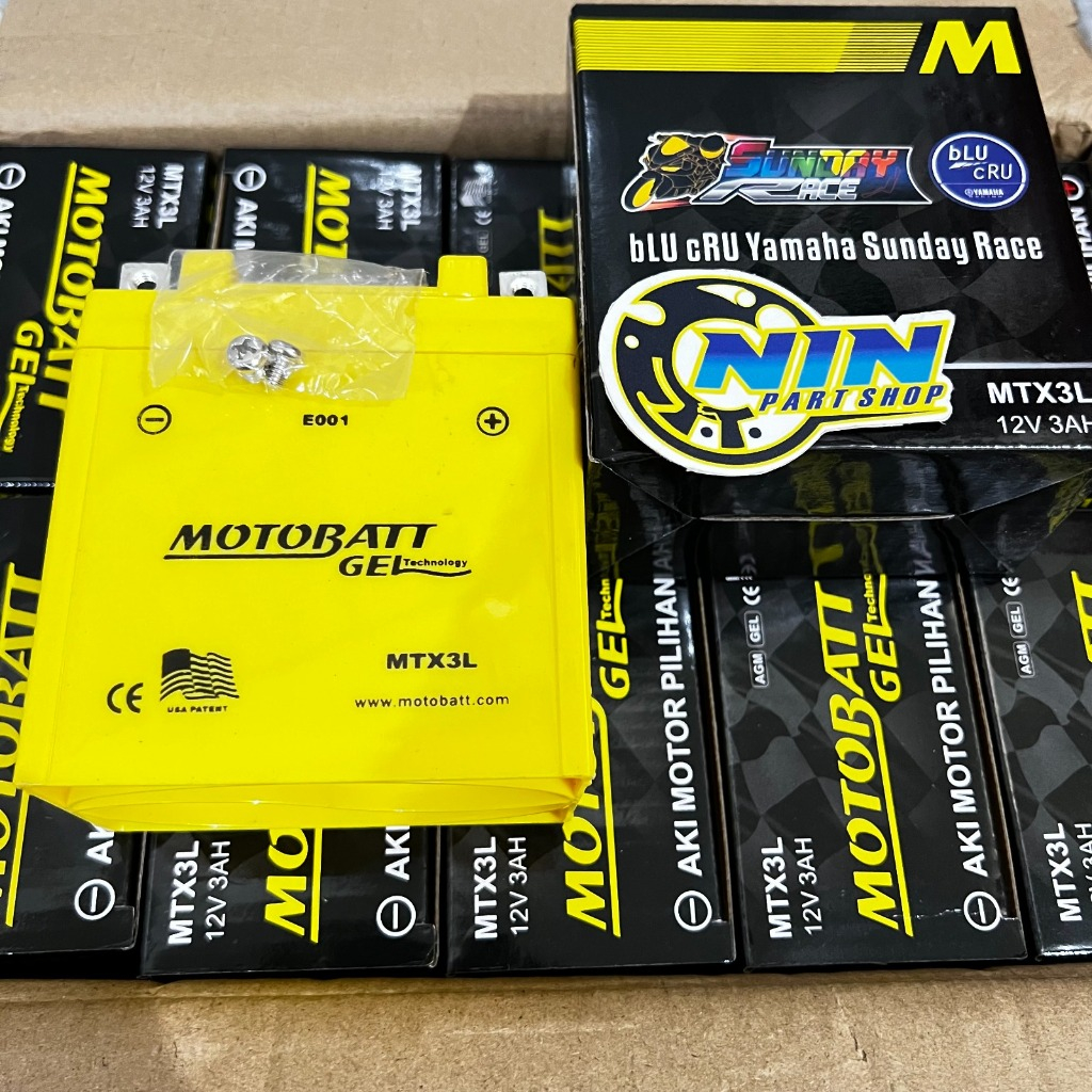 Aki Motobatt MTX3L 12 RX KING  NINJA 2Tak  Original Aki Kering