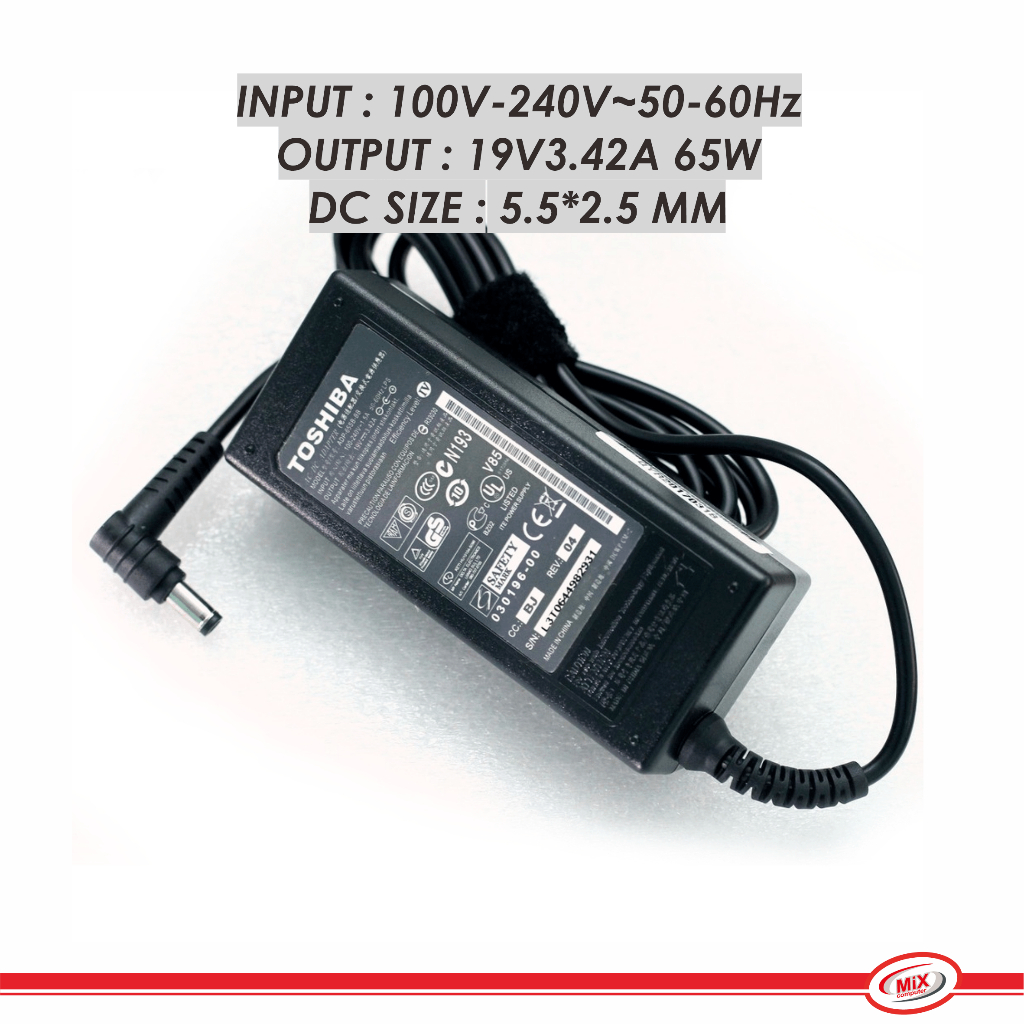 Adaptor Charger Laptop Toshiba 19V 3.42A 5.5*2.5 Original N17908 V85