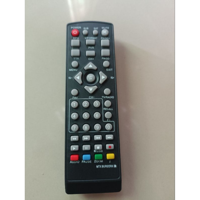 Remote STB DVB-T2 Matrix Burger Biru Silver Remot
