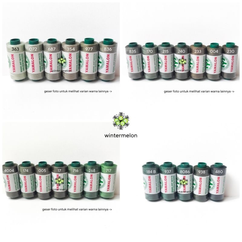 1 Buah Benang Jahit Merek Yamalon Warna Abu & Hijau / Benang Jahit Yamalon / Benang Jahit Hijau / Be