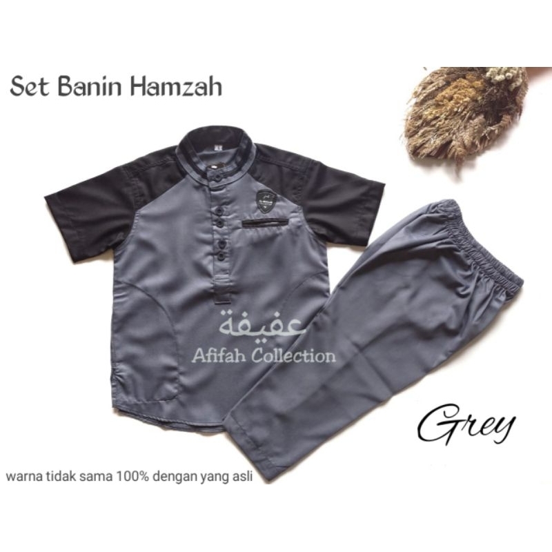 Setelan Baju dan Celana anak Muslim bahan TOYOBO Set Hamzah