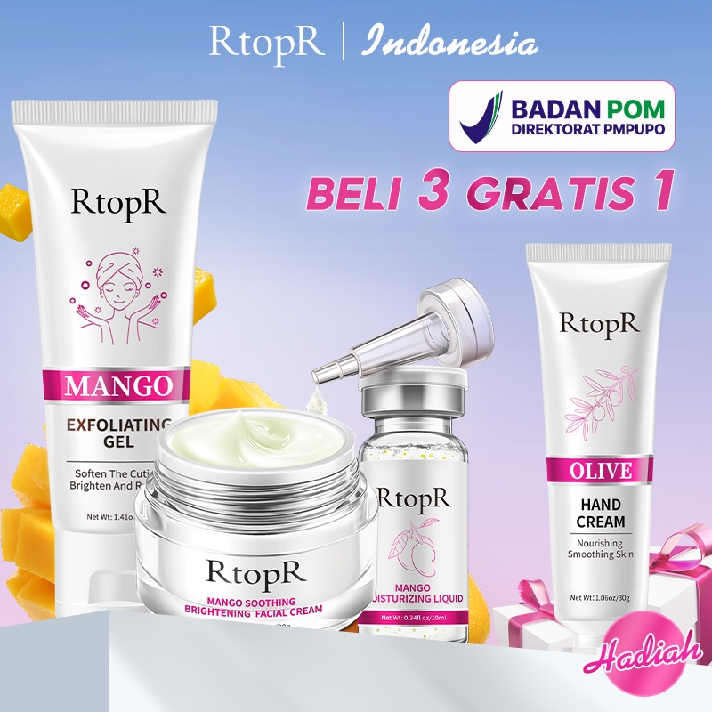 RtopR Perawatan Kulit Krim Eksfoliasi Wajah Pemutih+Serum Wajah Pemutih Mangga+Krim Wajah Mangga Ant