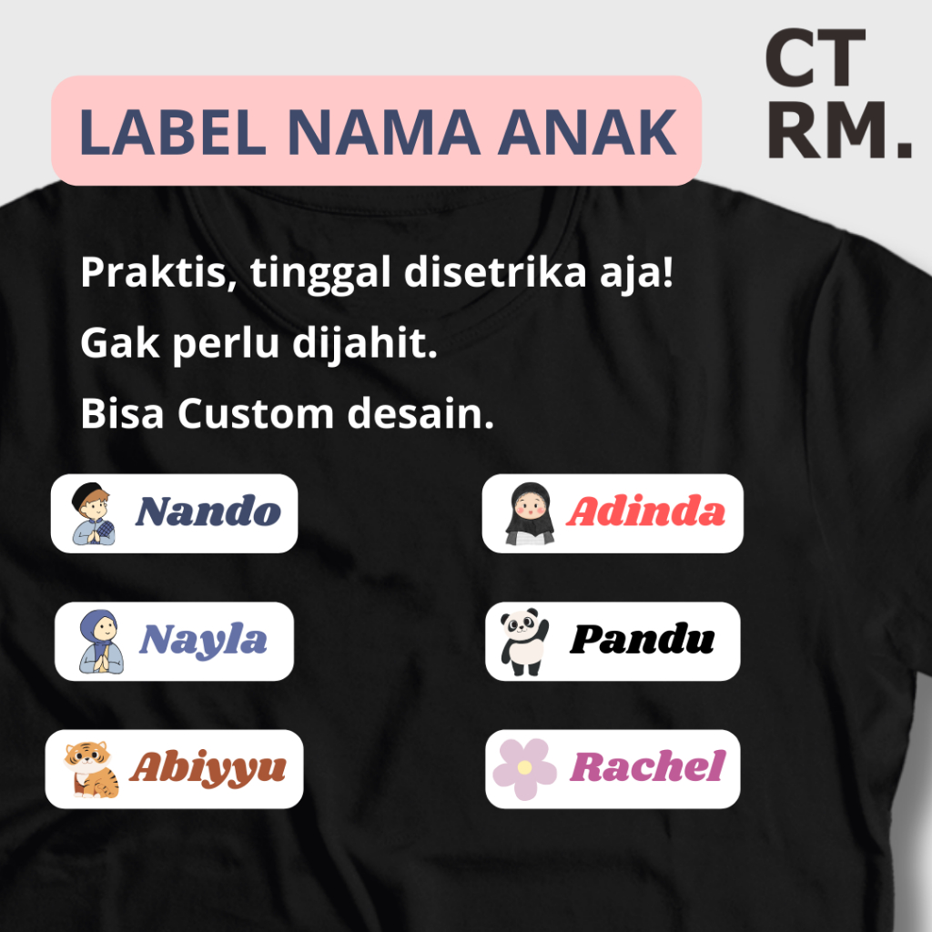 

Label Setrika / Label Nama / Label Baju / Label Hijab Praktis Tanpa Jahit Fullcolour