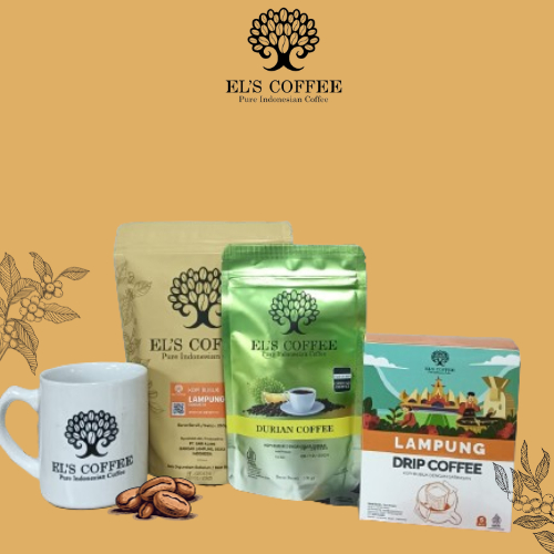 

EL'S COFFEE Lampung Kopi Bubuk Drip Gift Set Durian Coffee Roasted Kopi M-1896