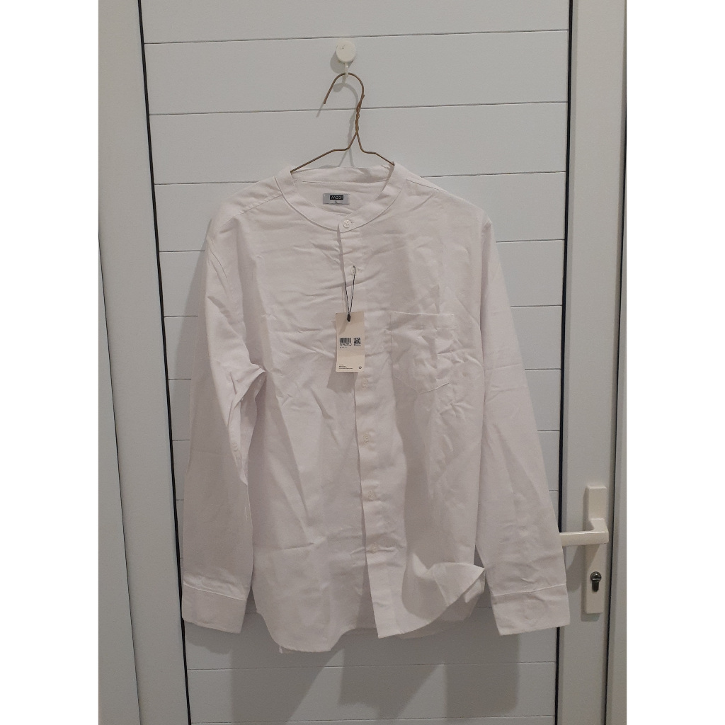 Baju Koko Kemeja Shanghai Putih Lengan Panjang
