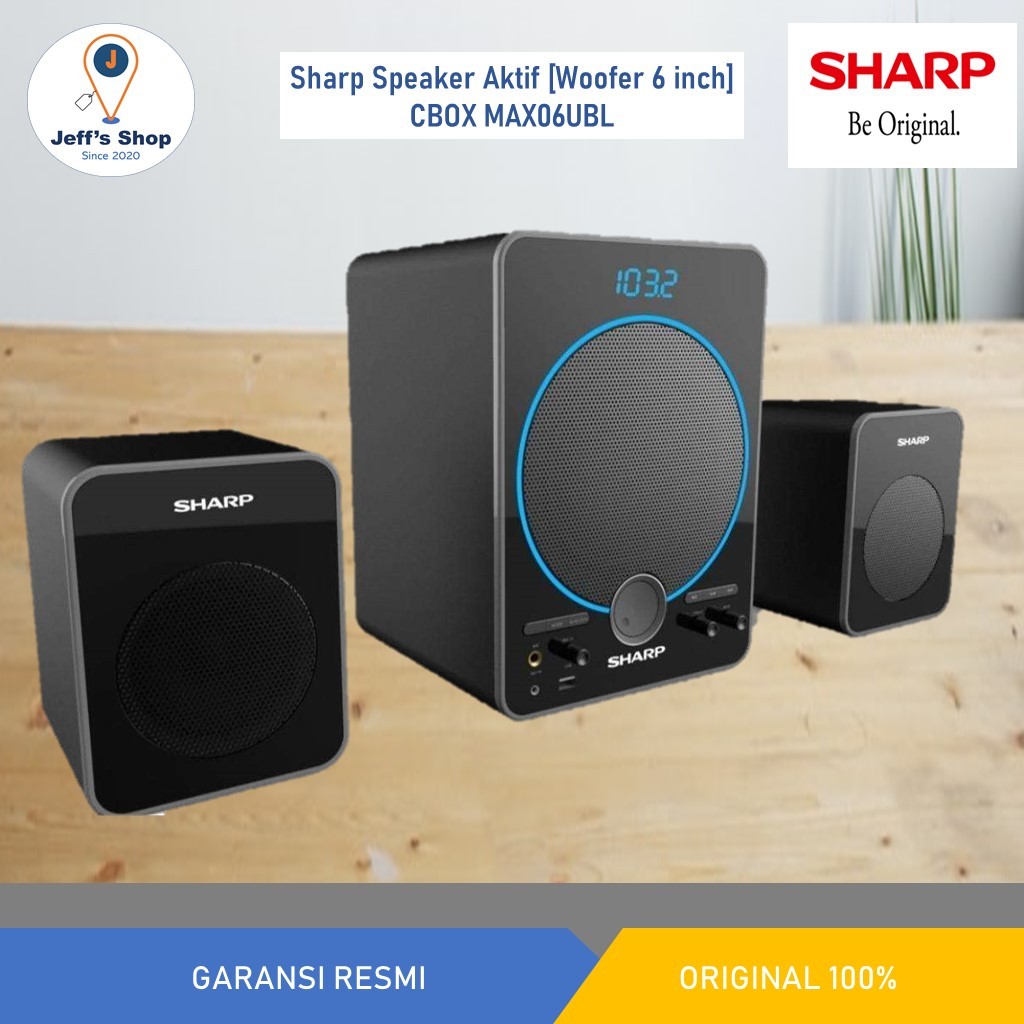 Sharp Speaker Aktif [Woofer 6 Inch] CBOX MAX06UBL