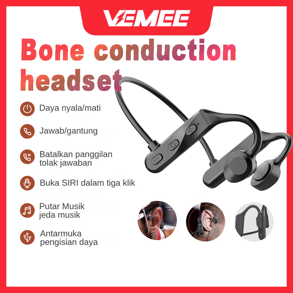 Bone Conduction Wireless Bluetooth Headphone Sports Earphone Open Ear Headset water proof headset bo