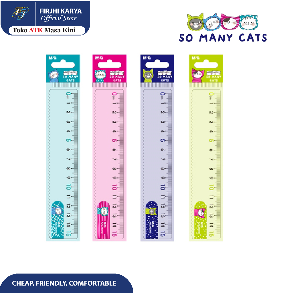 

So Many Cats Ruler 15cm/Penggaris - M&G