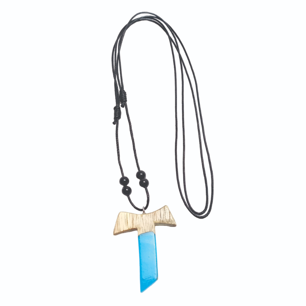 Kalung Salib Kayu Resin/Kayu Epoxy/Liontin Salib Katolik/Kalung Salib Pria Wanita Katolik