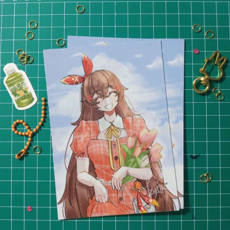 

amber genshin impact ART PRINT a6 / FANART / finishing doff