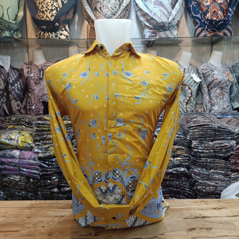 kemeja batik pria murah Medan warna kuning
