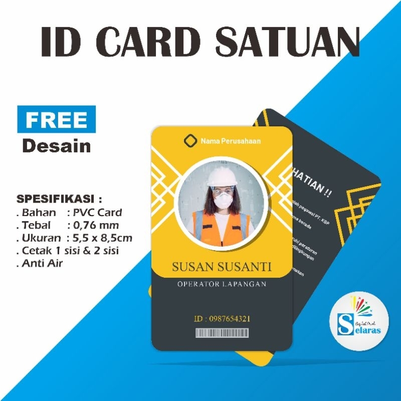 

Cetak ID Card satuan / Kartu Member / ID Card Karyawan