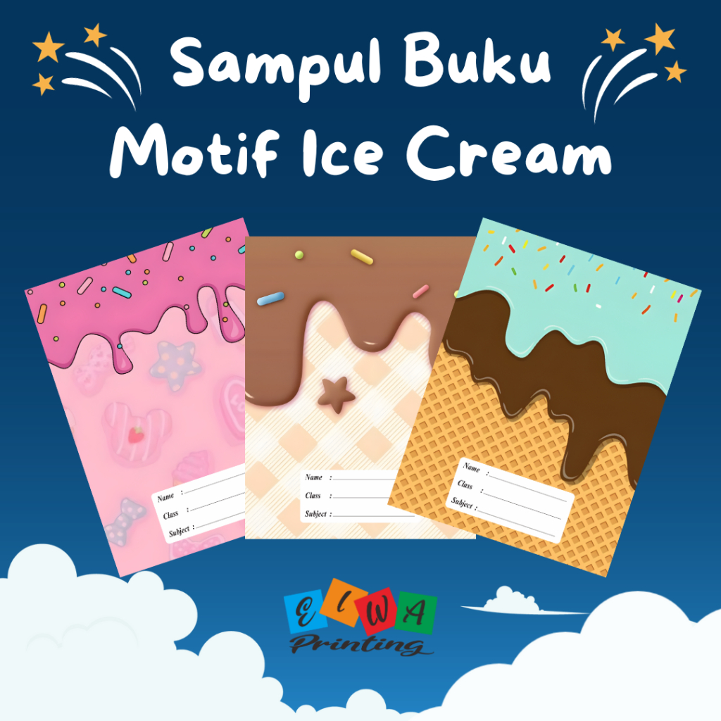 

(ISI 8 LEMBAR) SAMPUL BUKU TULIS SIDU CAMPUS BIGBOSS / SAMPUL BUKU MOTIF ESTETIK ICE CREAM / SAMPUL BUKU BOOK COVER A5/B5 / Sampul Custom / SAMPUL BUKU AESTHETIC