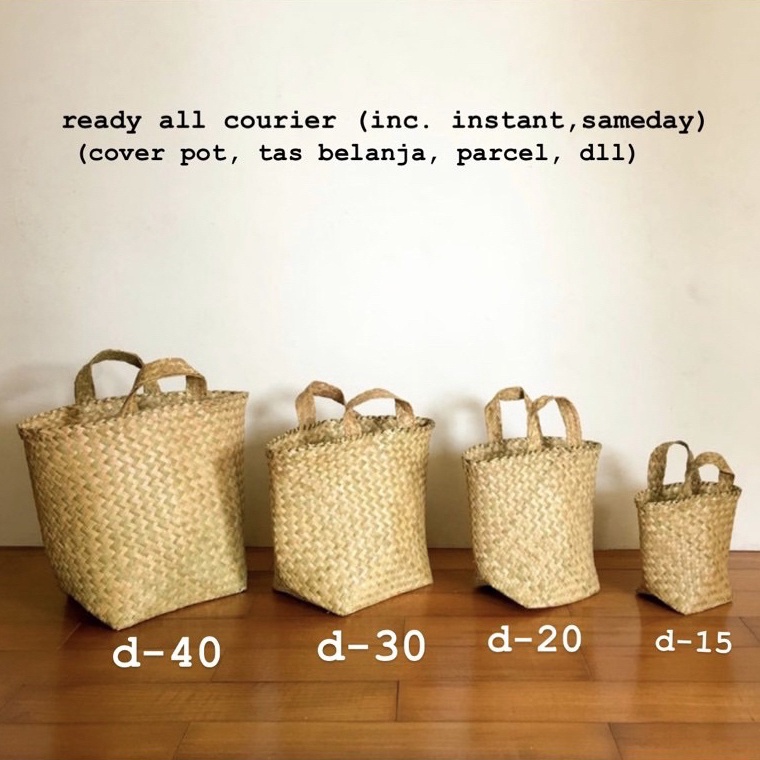 FREE ONGKIR Bakul purun keranjang purun cover pot tas hampers tas sembako cover anyaman pot keranjan