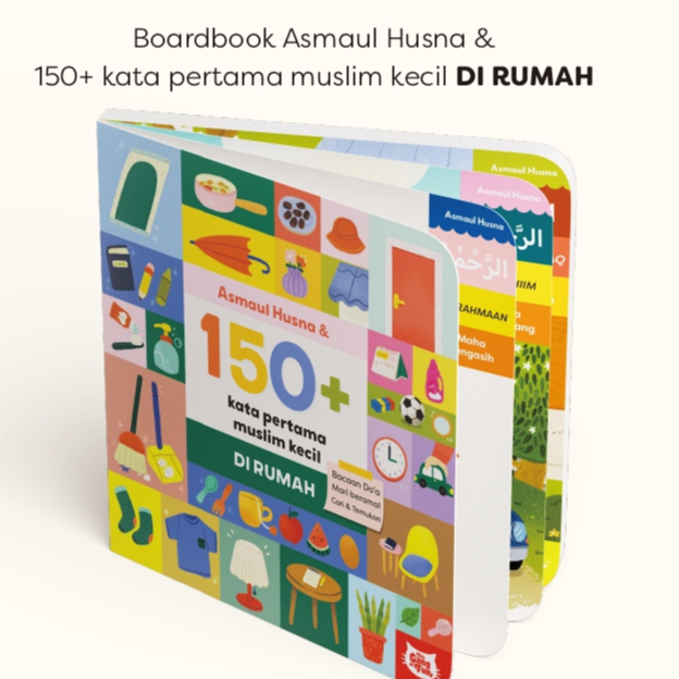 (BB) Boardbook Asmaul Husna & 150 Kata pertama Muslim Kecil di Rumah Buku Kosa Kata Anak