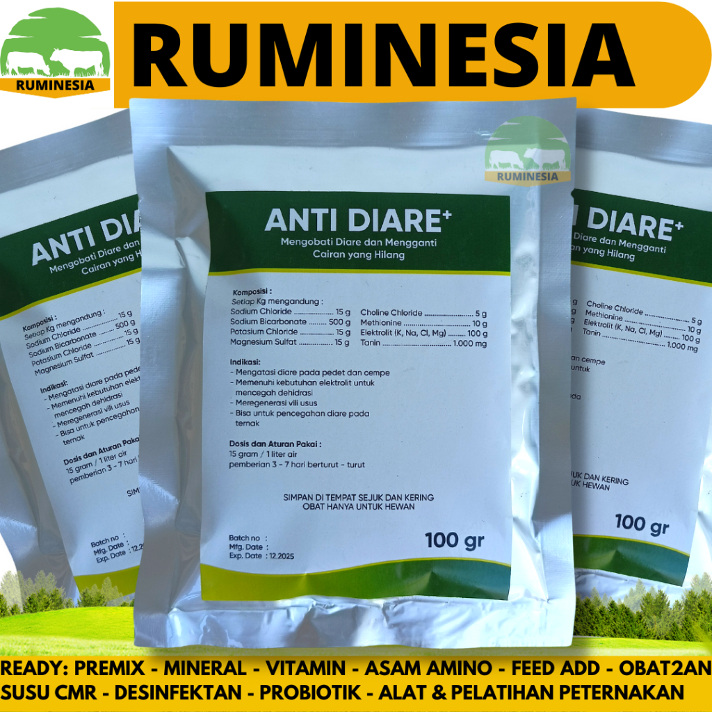ANTI DIARE 100 gram - Obat Mencret Cempe - Obat Mencret Pedet - Obat Mencret Kambing - Obat Mencret 