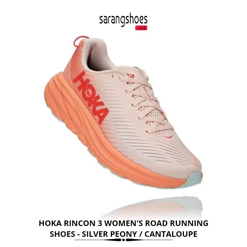 Hoka Rincon 3 Women's Road Running Shoes - Silver Peony/Cantaloupe
