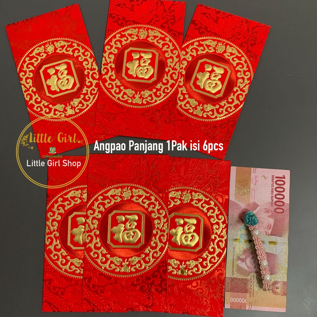 

Angpao Imlek - 1pak isi 6pcs - Chinese New Year - CNY - Gong Xi Fa Cai - Little Girl Shop