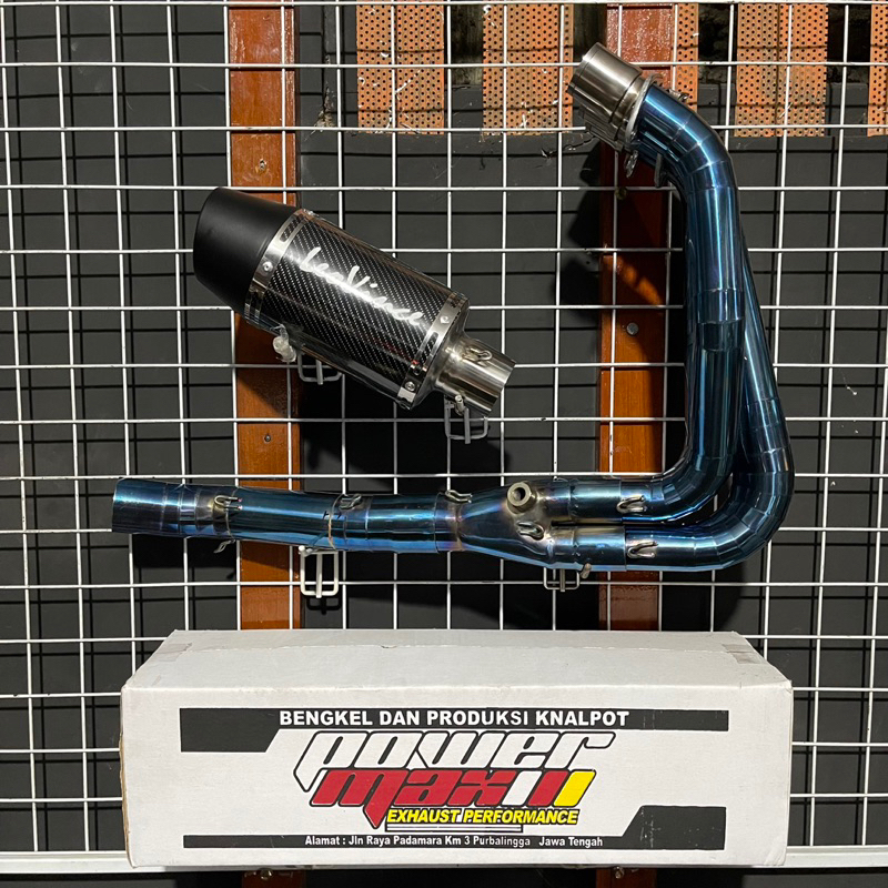 Knalpot Leovince Ninja ZX25R Underbelly Header Biru Full System PNP