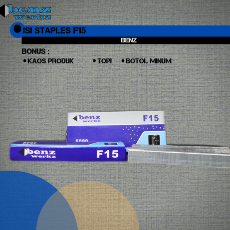 

Isi Staples Benz Original Isi Staples Manual Staples Tembak Benz F15MO mm Refil Staples Tembak Benz Gun Tacker Stapler Terbaru Terlaris