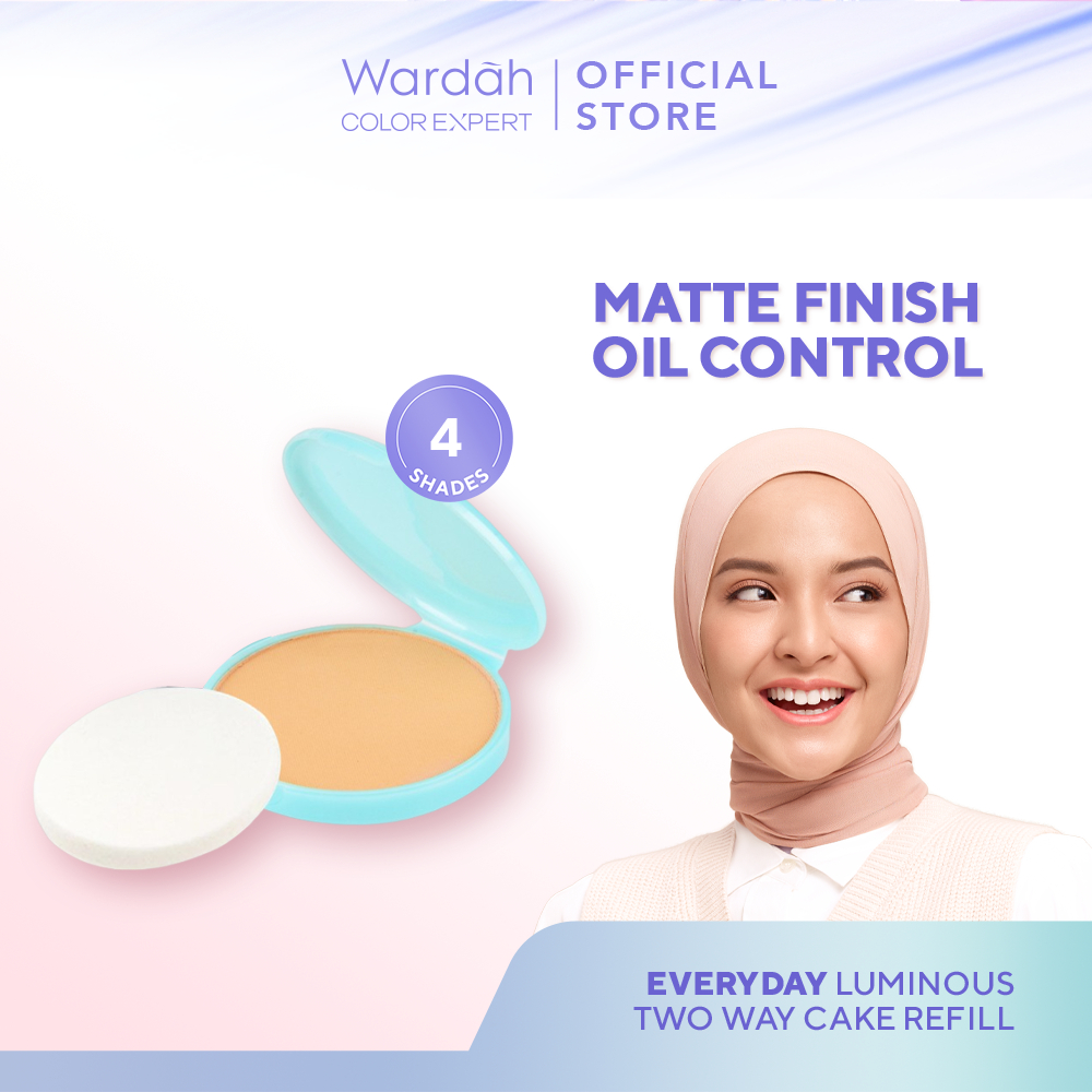 WARDAH Everyday Luminous Two Way Cake Refill 10 g - Bedak Dengan Hasil Matte Yang Halus Ringan Denga