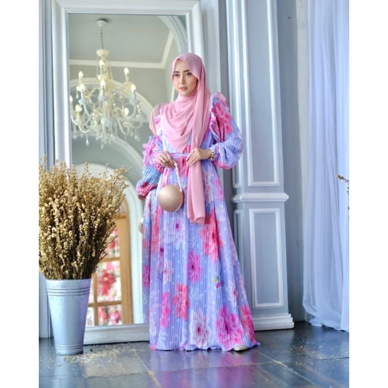 KAMEELA HIJABKU ABAYA PLEATS “ FLEUR ” / GAMIS KAMEELA HIJABKU TERBARU 2024 ORIGINAL