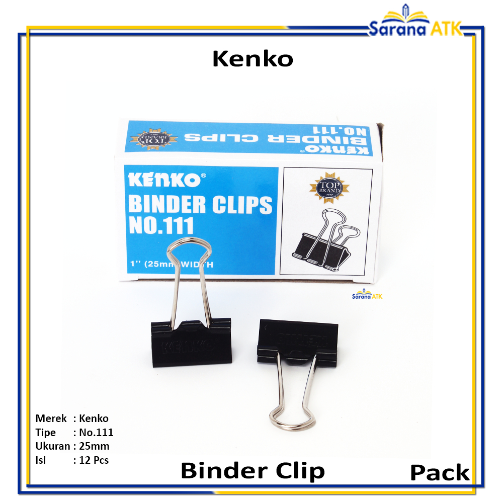 

Kenko - Binder Clip Penjepit Kertas No.111 - Pack