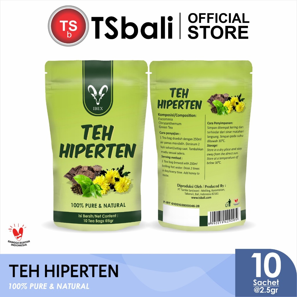 

IBEX Teh Hiperten - Teh Herbal - 100% Alami & Natural 10 tea bags @5gr