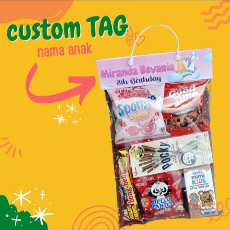 

Bingkisan snack Ulang Tahun anak custom